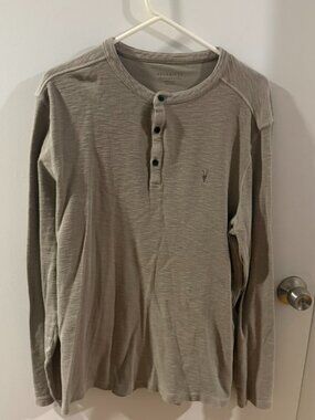 Men's All Saints Logo Henley Shirt